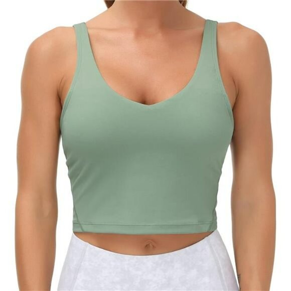 THE GYM PEOPLE Womens Sports Bra Longline Padded Wirefree Medium Support Top - Picture 3 of 7